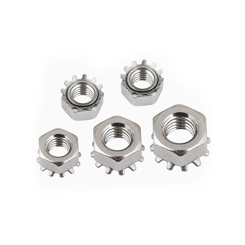 Instockbolts M10-1.5 K-Lock Keps Nuts with External Tooth Washer, 304 Stainless Steel Kep Lock Nut, 10Pcs Pack - Image 2